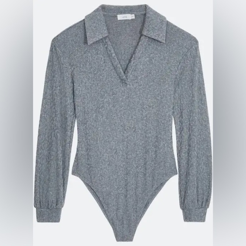 ONIA // SZ LG // Polo Bodysuit - Medium Grey // NWOT // Retail $125